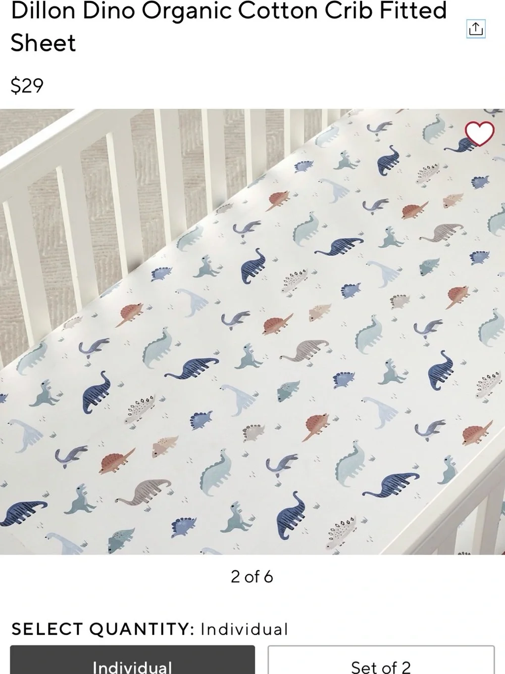 Embroidered Dino Baby Quilt & fitted crib sheet Cream - with Blue & Tan Dinos